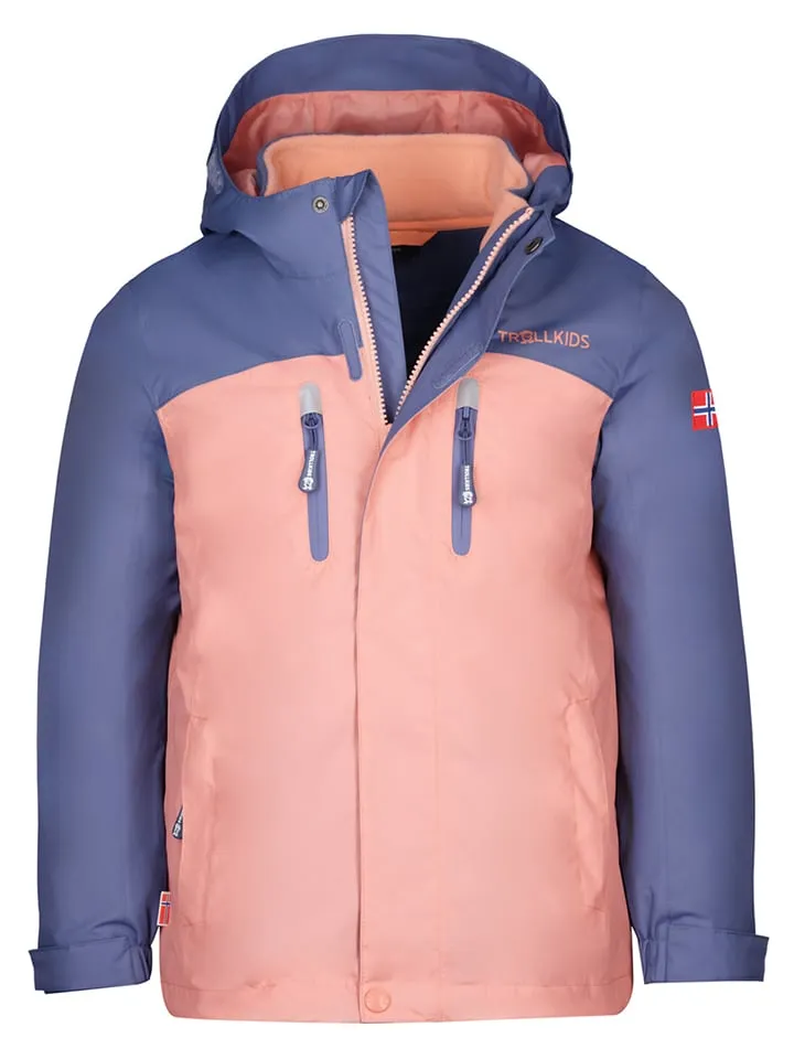 3-in-1 functionele jas "Bryggen" blauw/lichtroze