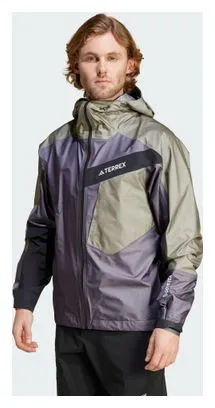 Adidas Terrex TRK GTX Khaki Violet Waterdichte Jas voor heren