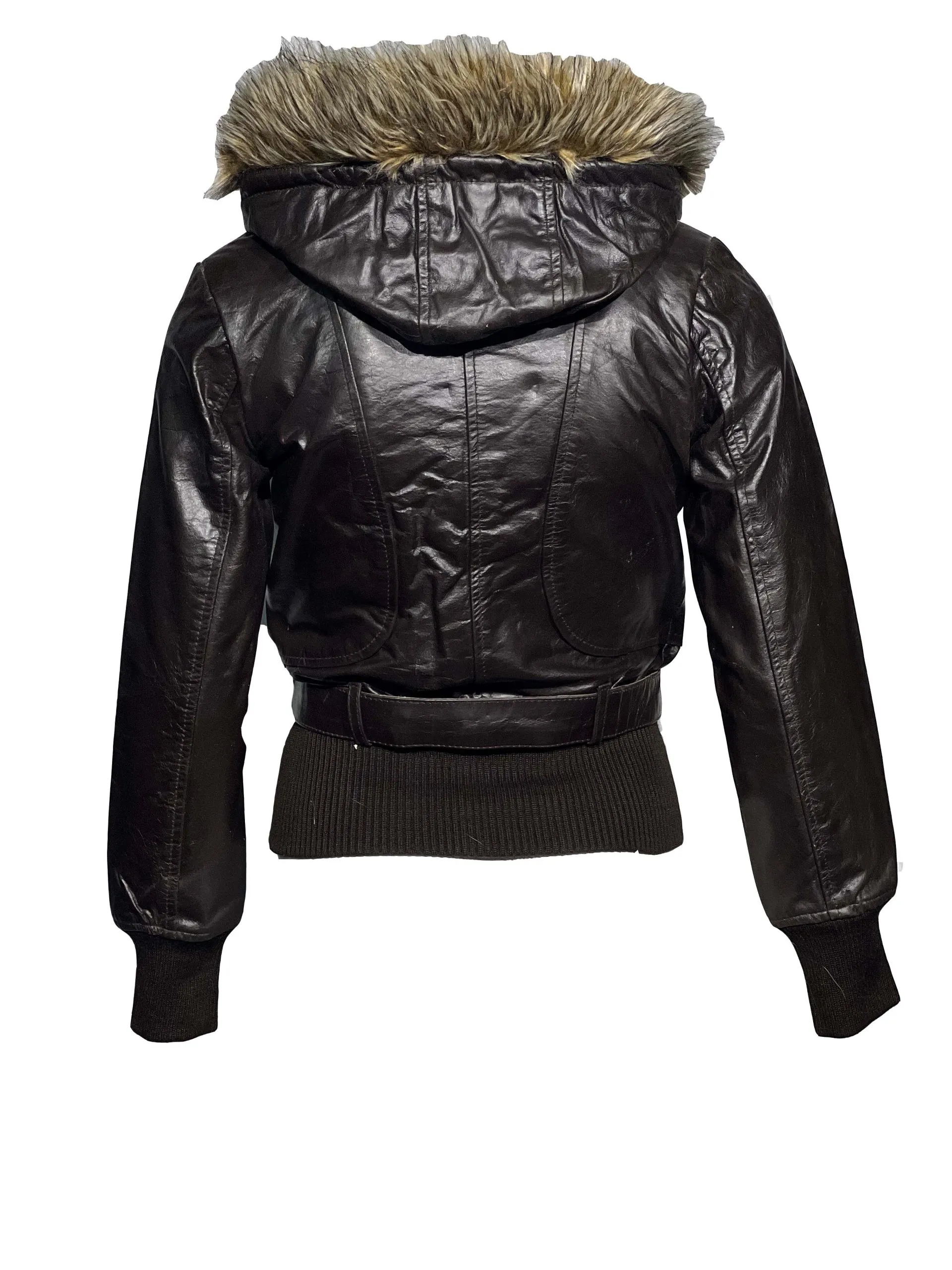 Biker leren jas dames zwart met hoge kraag 100% echt leder-damata