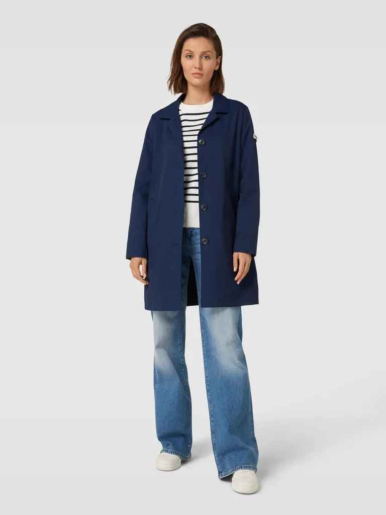 Frieda & Freddies Lange jas in effen design, model 'Scarlet Neo' in marineblauw