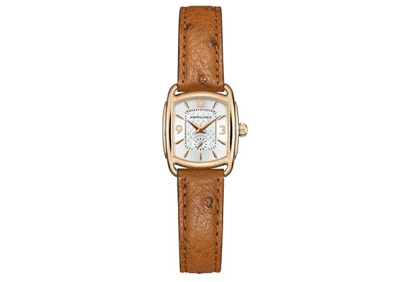 Hamilton horlogeband H12341555 - bruin leer