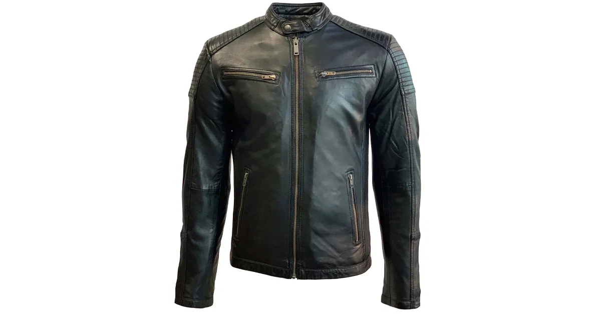 Leren heren jas biker zwart-Missouri