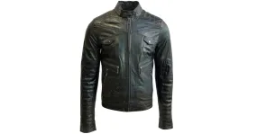 Leren heren jas biker zwart-Missouri