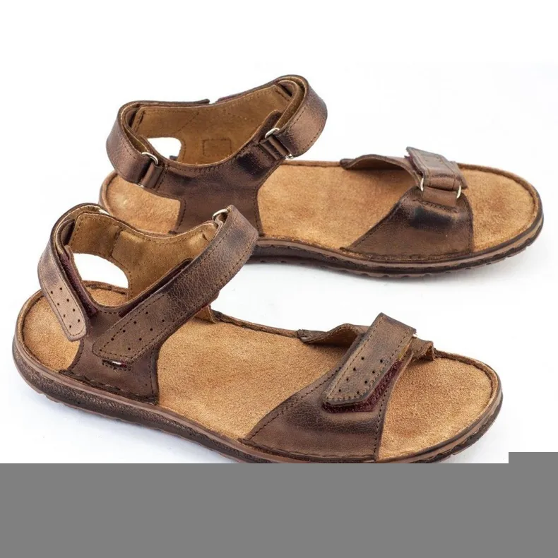Leren herensandalen Komodo 881K bruin