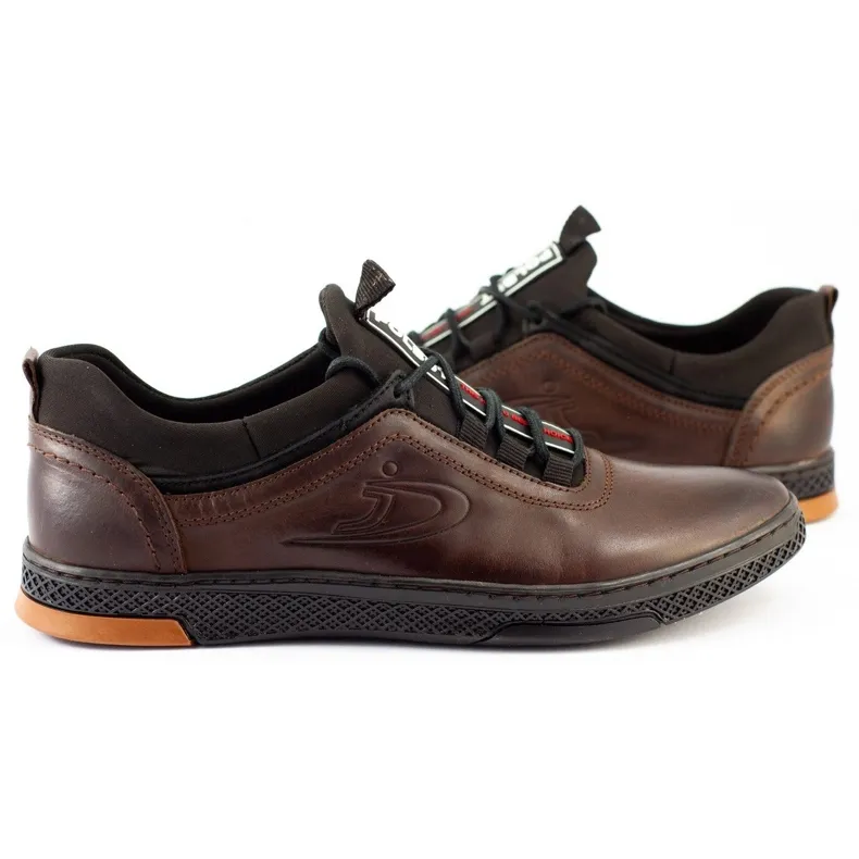 Polbut Casual leren herenschoenen K24 bruin