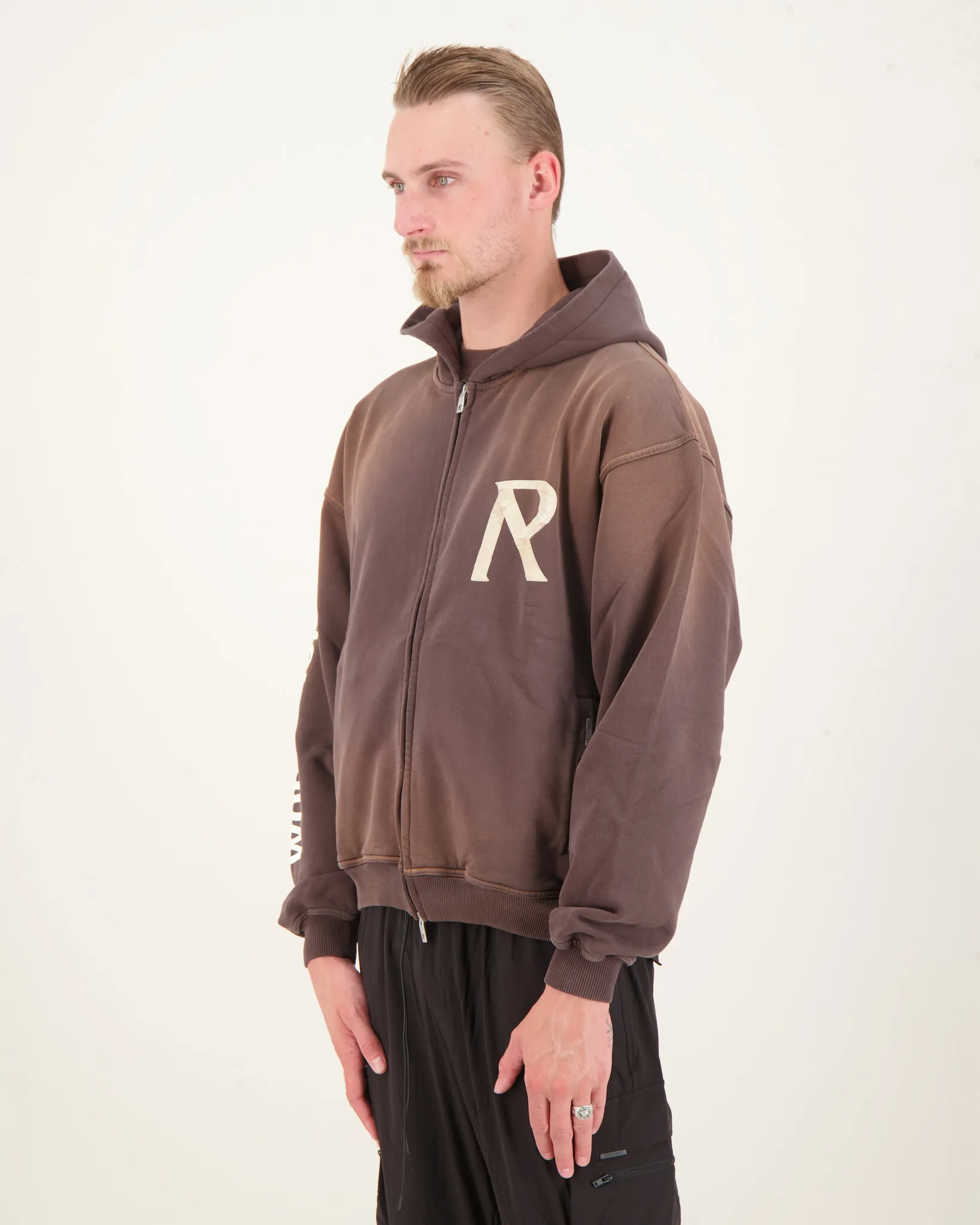 Represent Masking Tape Initial Zip Hoodie Bruin