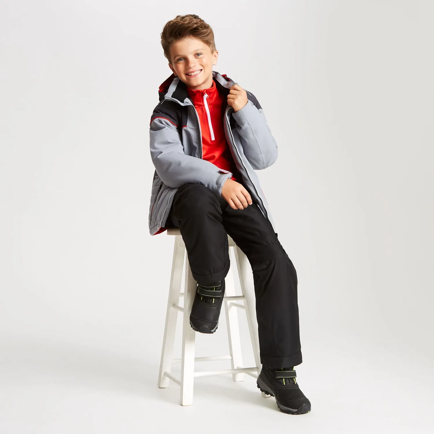 Ski Jas Dare2B Boys Entail Jacket Cloudy Grey Ebony Grey