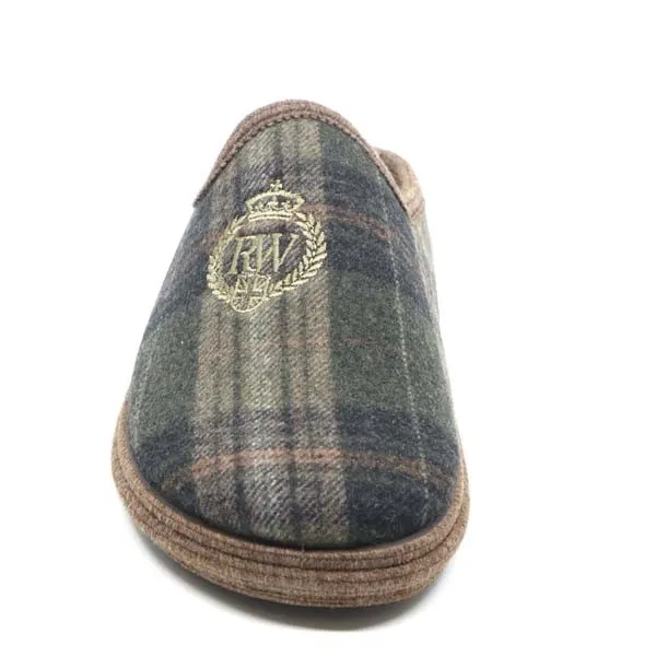 Slipper Bruin geruit textiel 08700117 River Woods