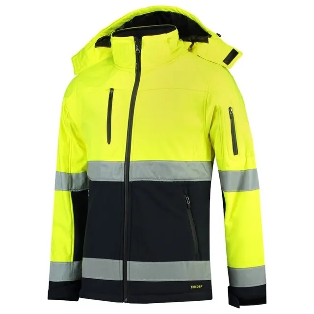 Tricorp Hi-Vis Softshell Jas 403007 Geel Marine Maat 5XL