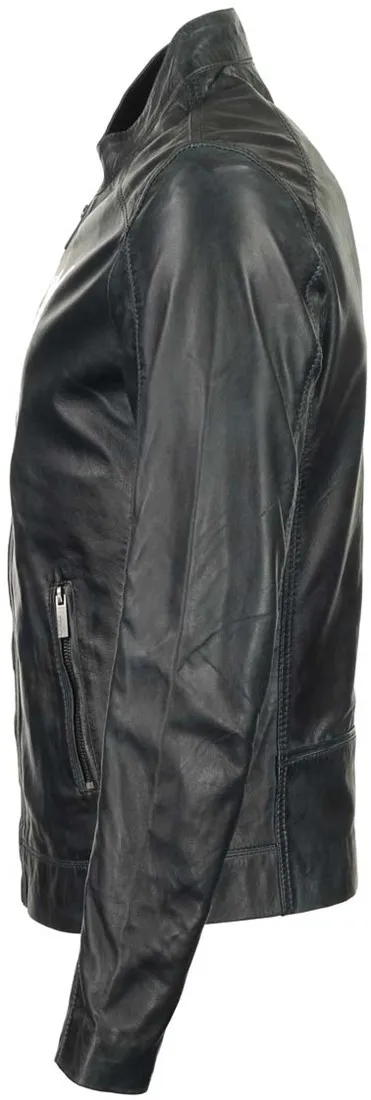 Versano Memphis Leren Heren Jas Heren Jack 3XL - Blauw
