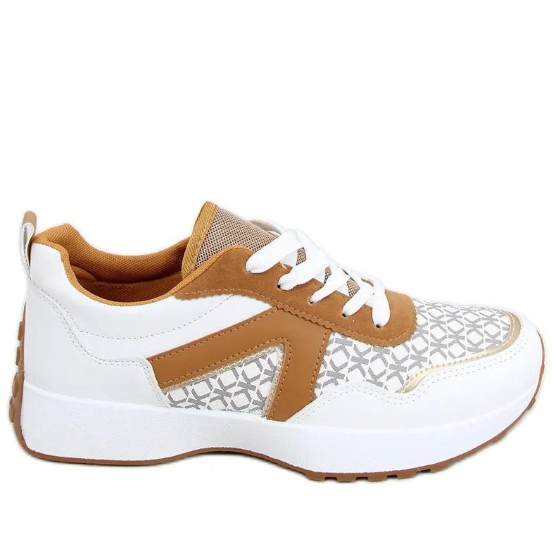 Witte Akira-sneakers bruin